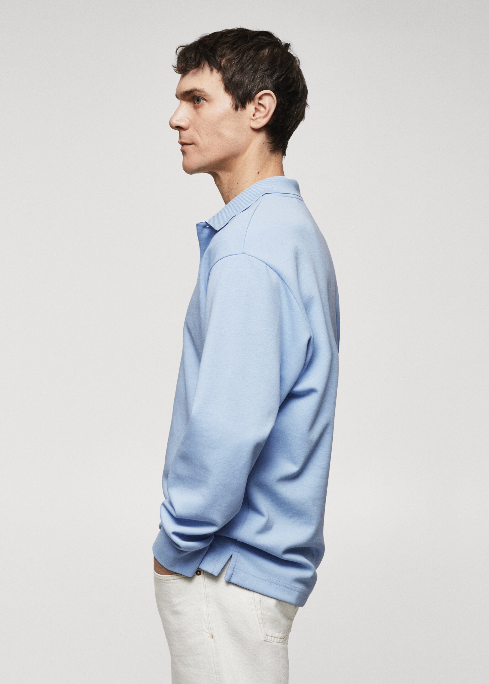 Long sleeves cotton polo - Details of the article 2