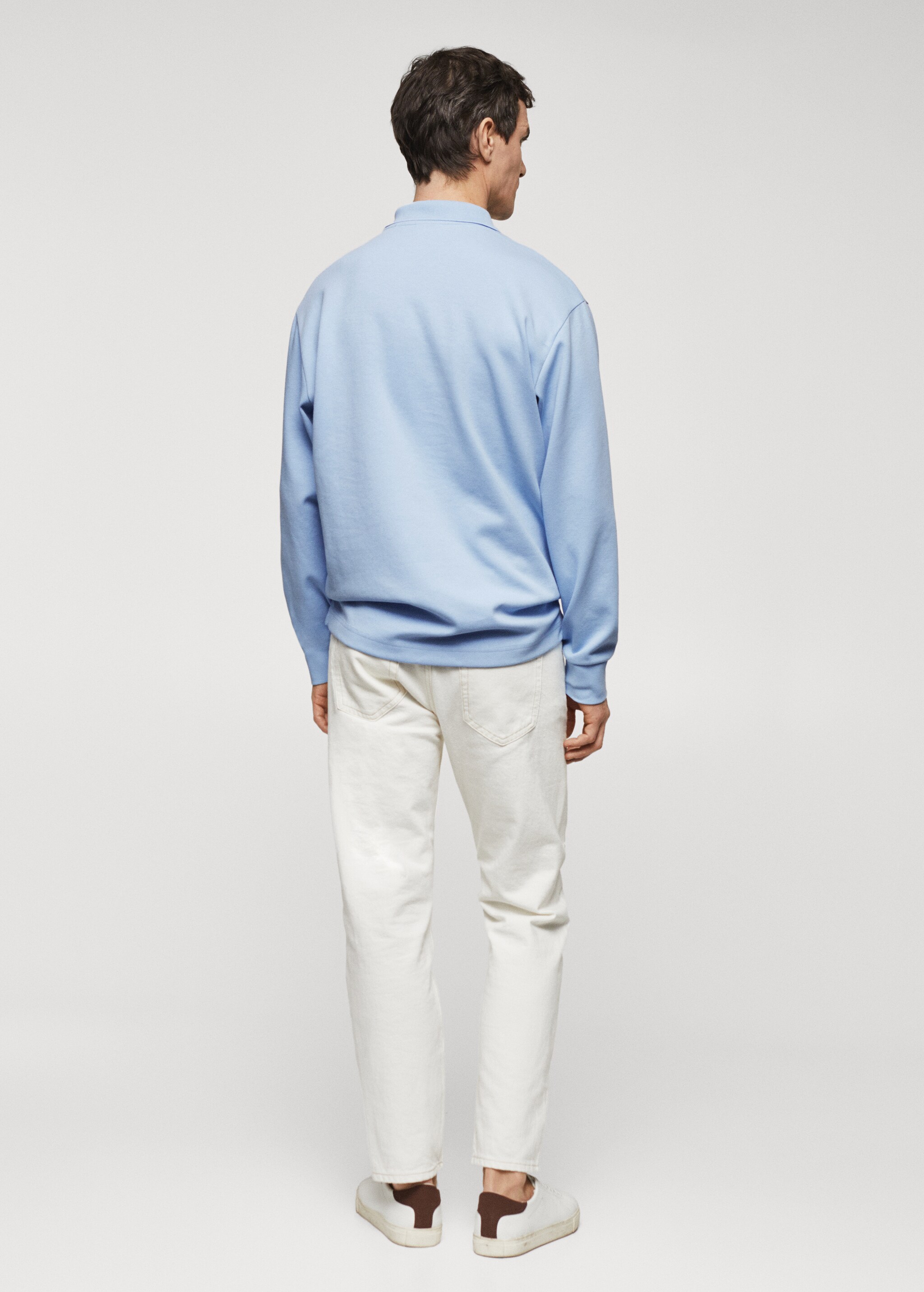 Long sleeves cotton polo - Reverse of the article