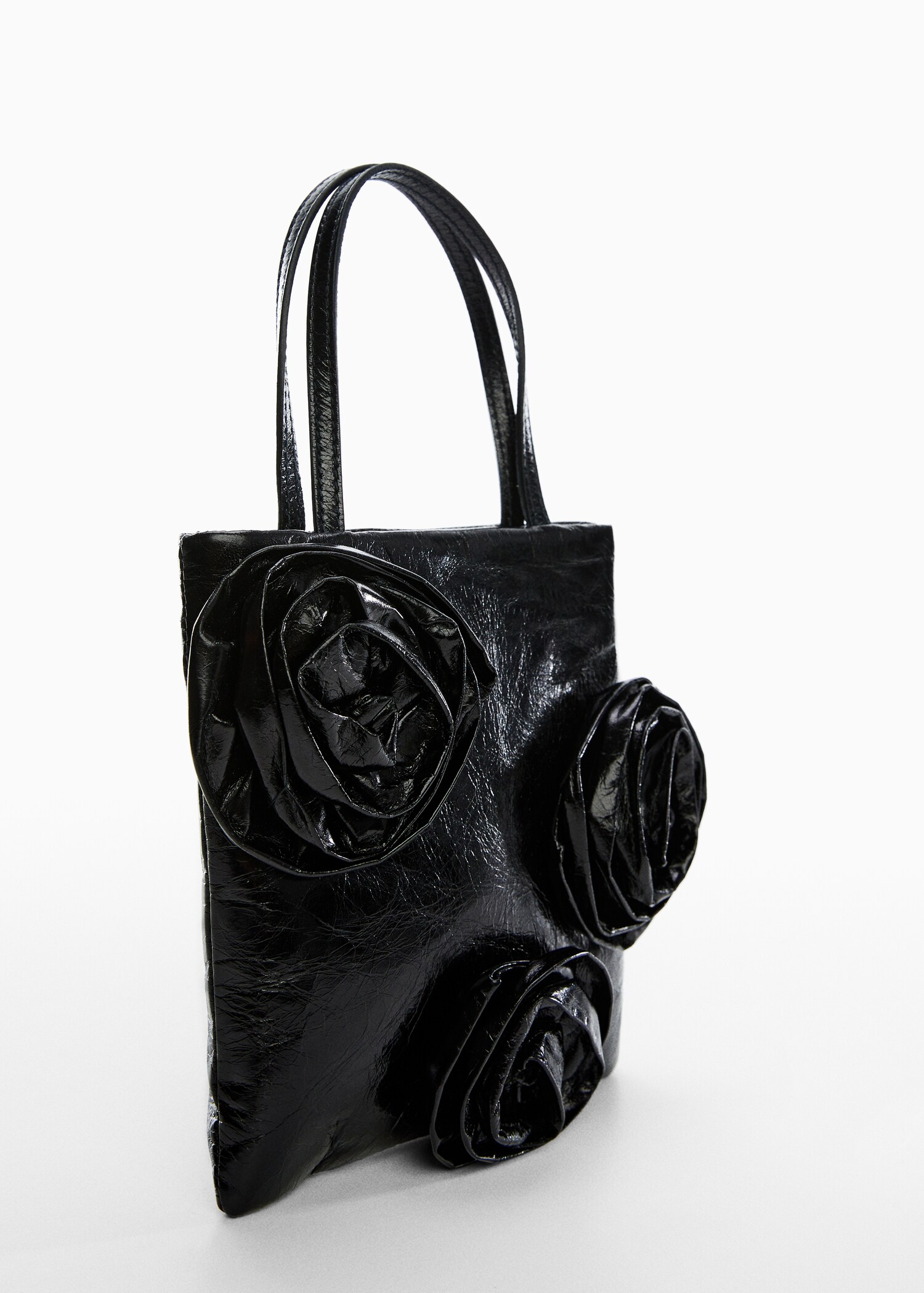 Maxi-flower leather bag - Medium plane