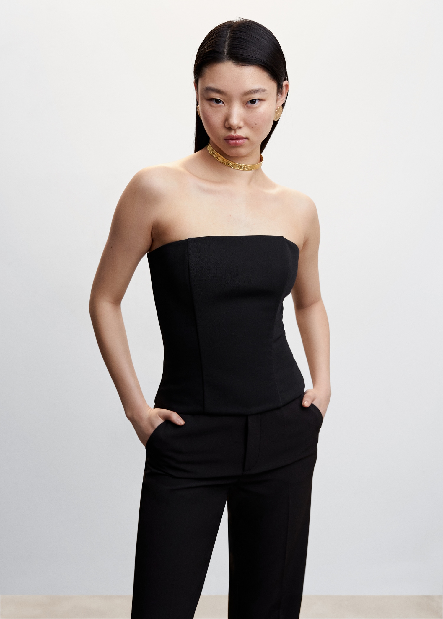 Haut Bustier Noir Corset Femme Top ?crop Top Femme Haut Corset