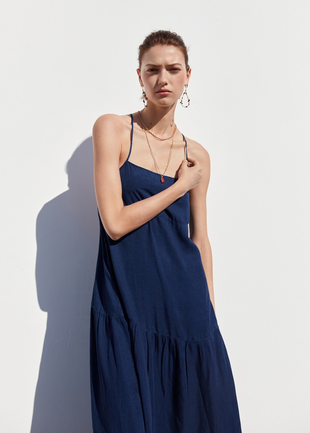 100 lyocell long dress Women MANGO Azerbaijan