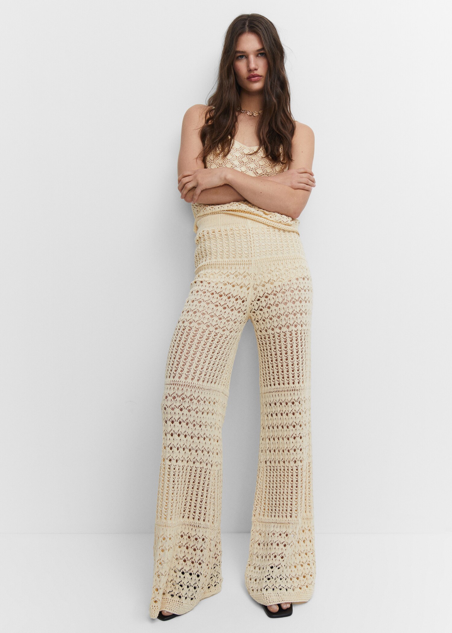 Pantalon palazzo maille ajourée - Détail de l'article 2