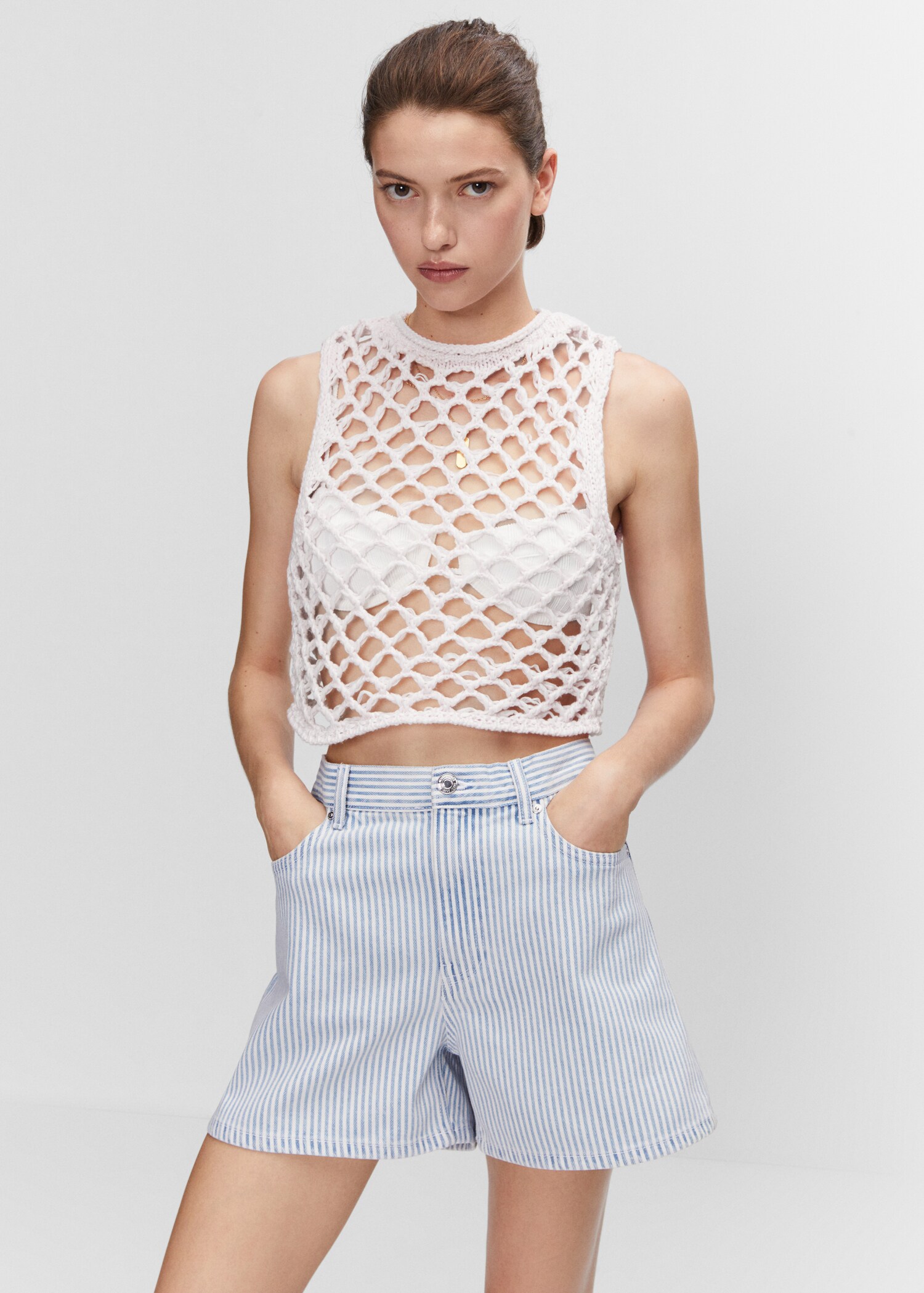 Short jean taille haute - Verso de l’article