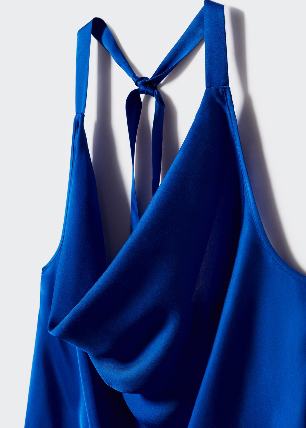 Draped neck satin top - Women | MANGO Armenia