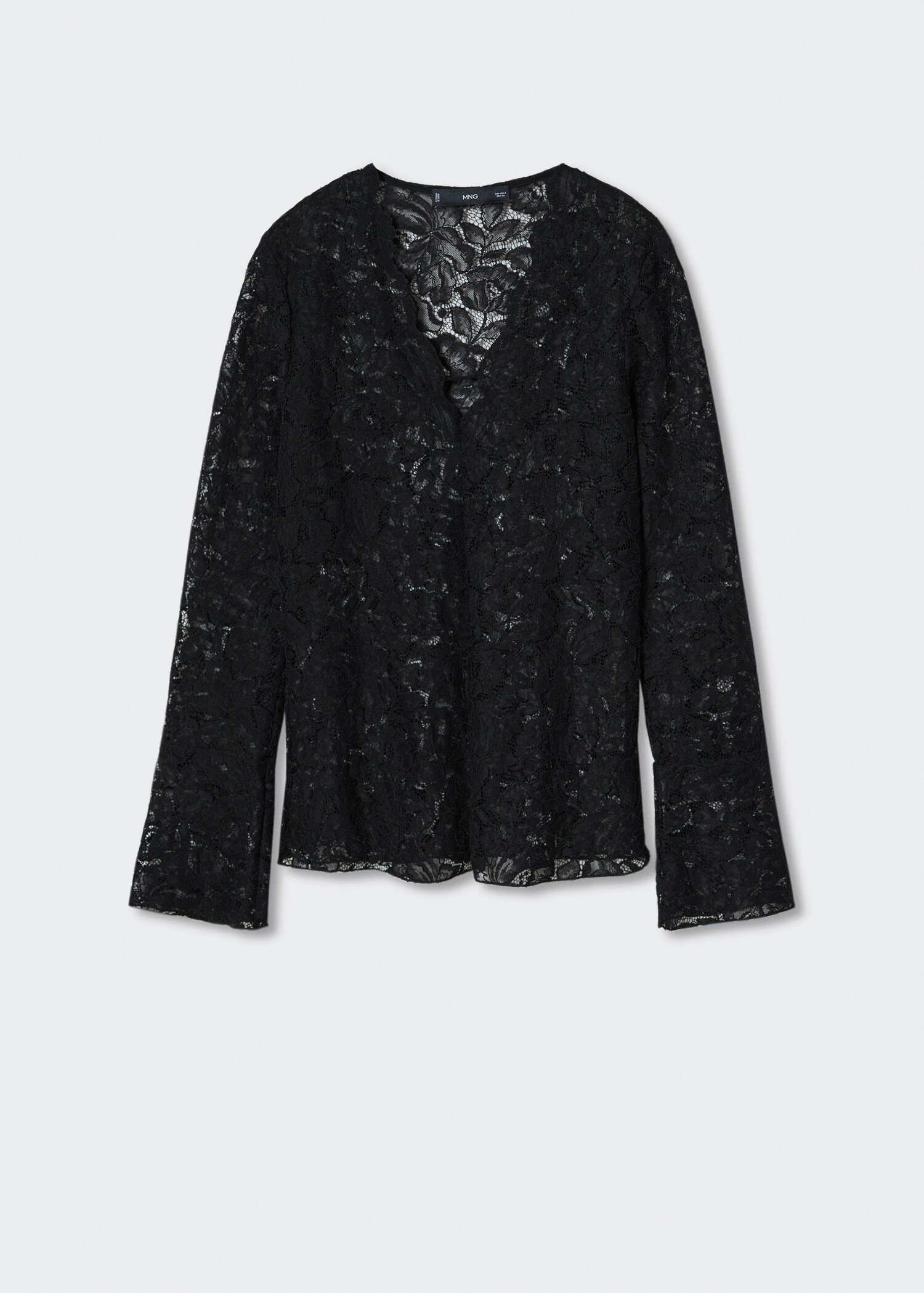 Blomstrete bluse i guipure - Artikkel uten modell