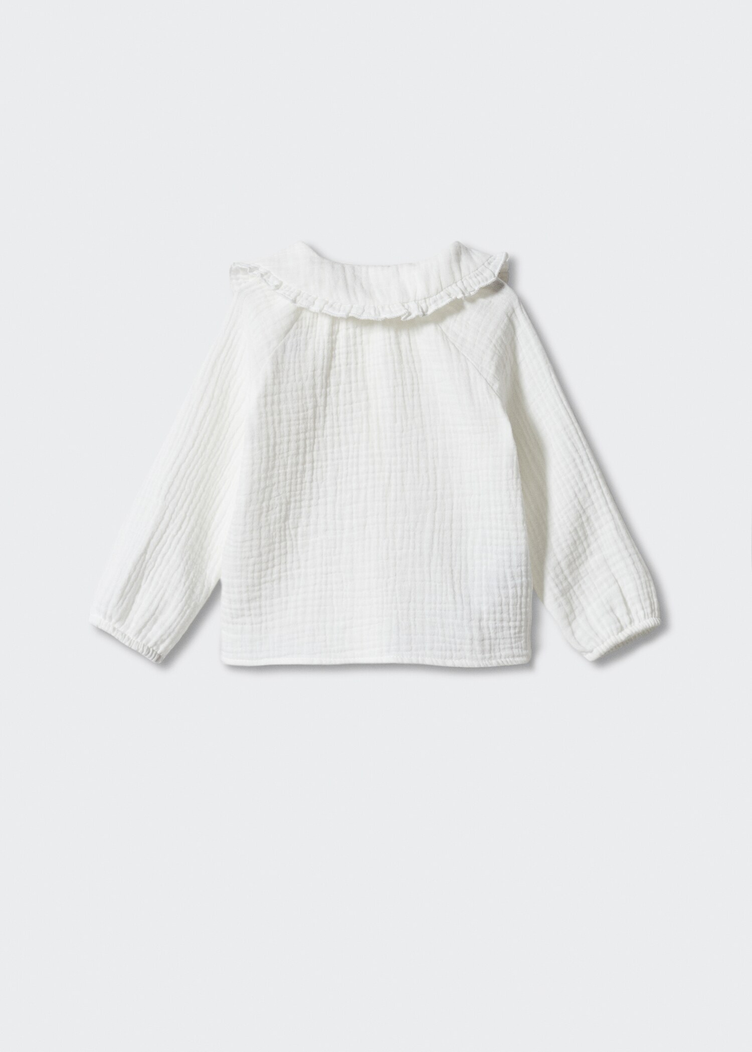 Baumwollbluse mit Babydoll-Kragen - Rückseite des Artikels