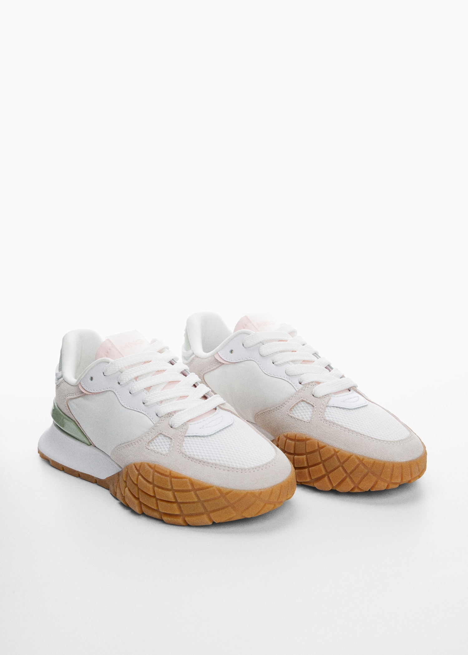 Contrast sole leather sport shoes MANGO Mauritius