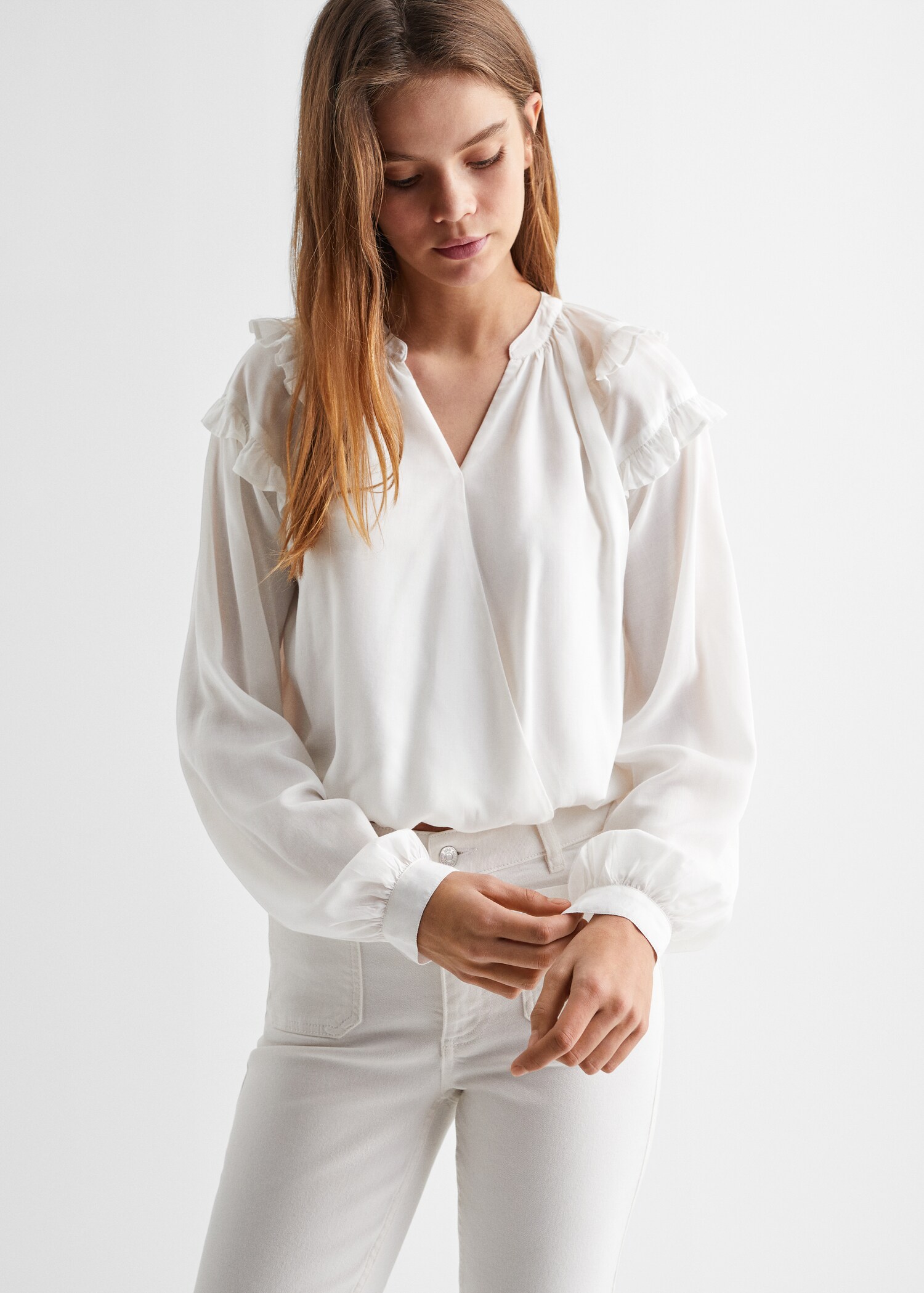 Blouse modal volants - Plan moyen