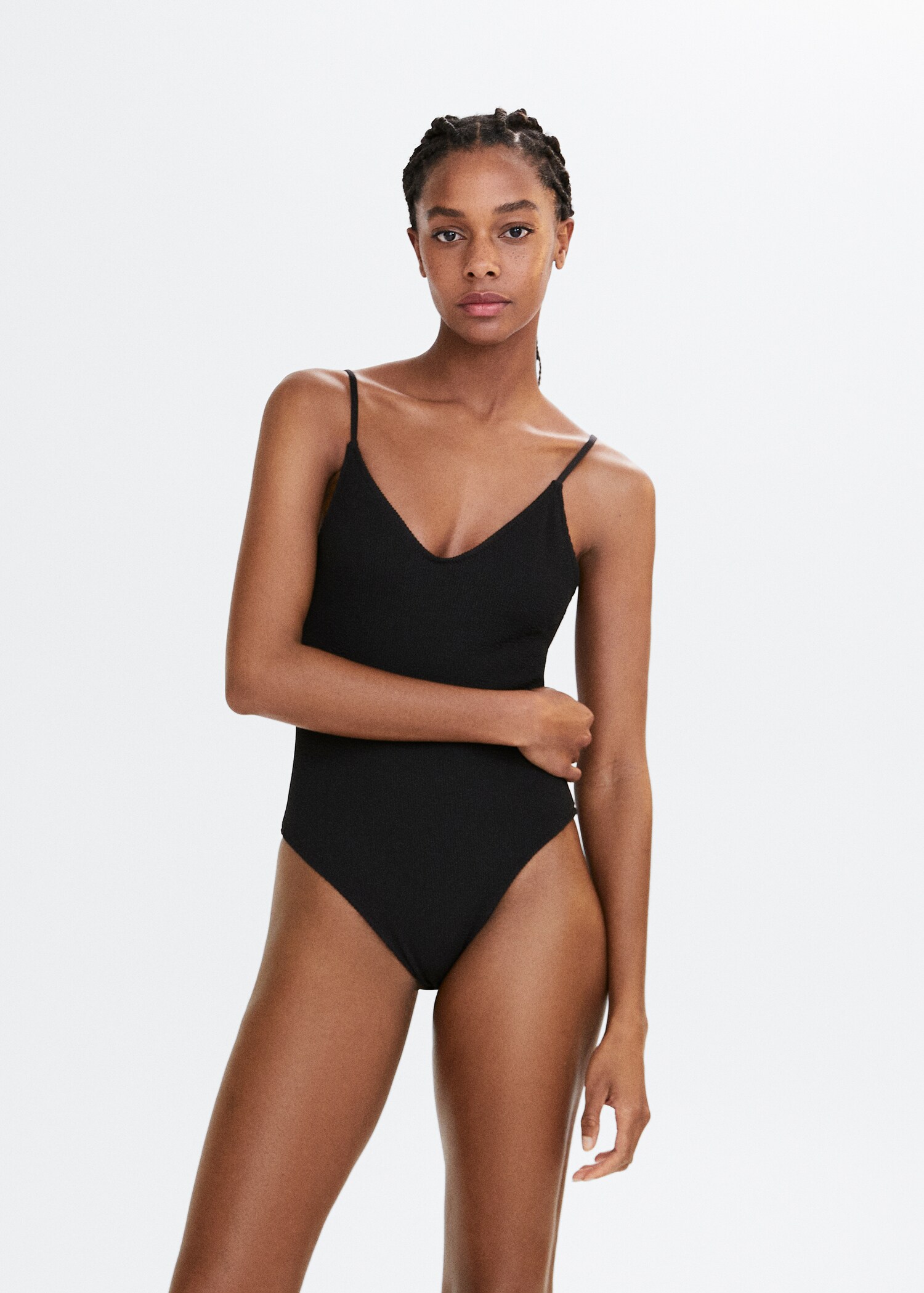 Textured swimsuit with adjustable straps - Medium plane