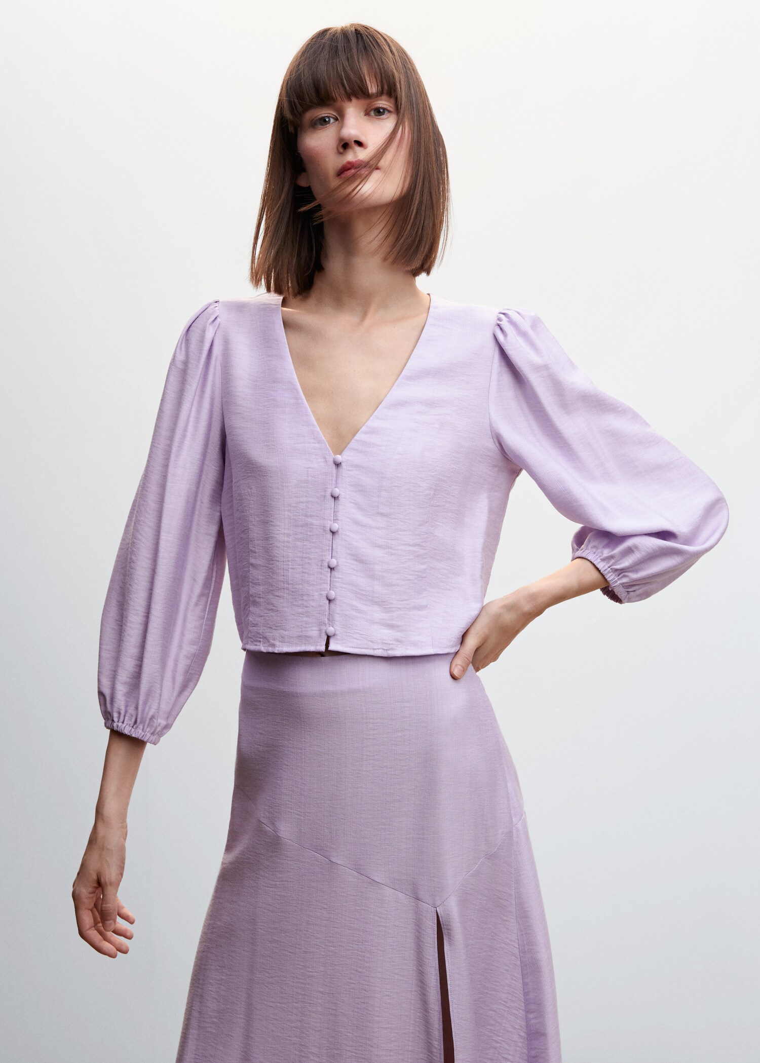 Puffed sleeves blouse - Medium plane