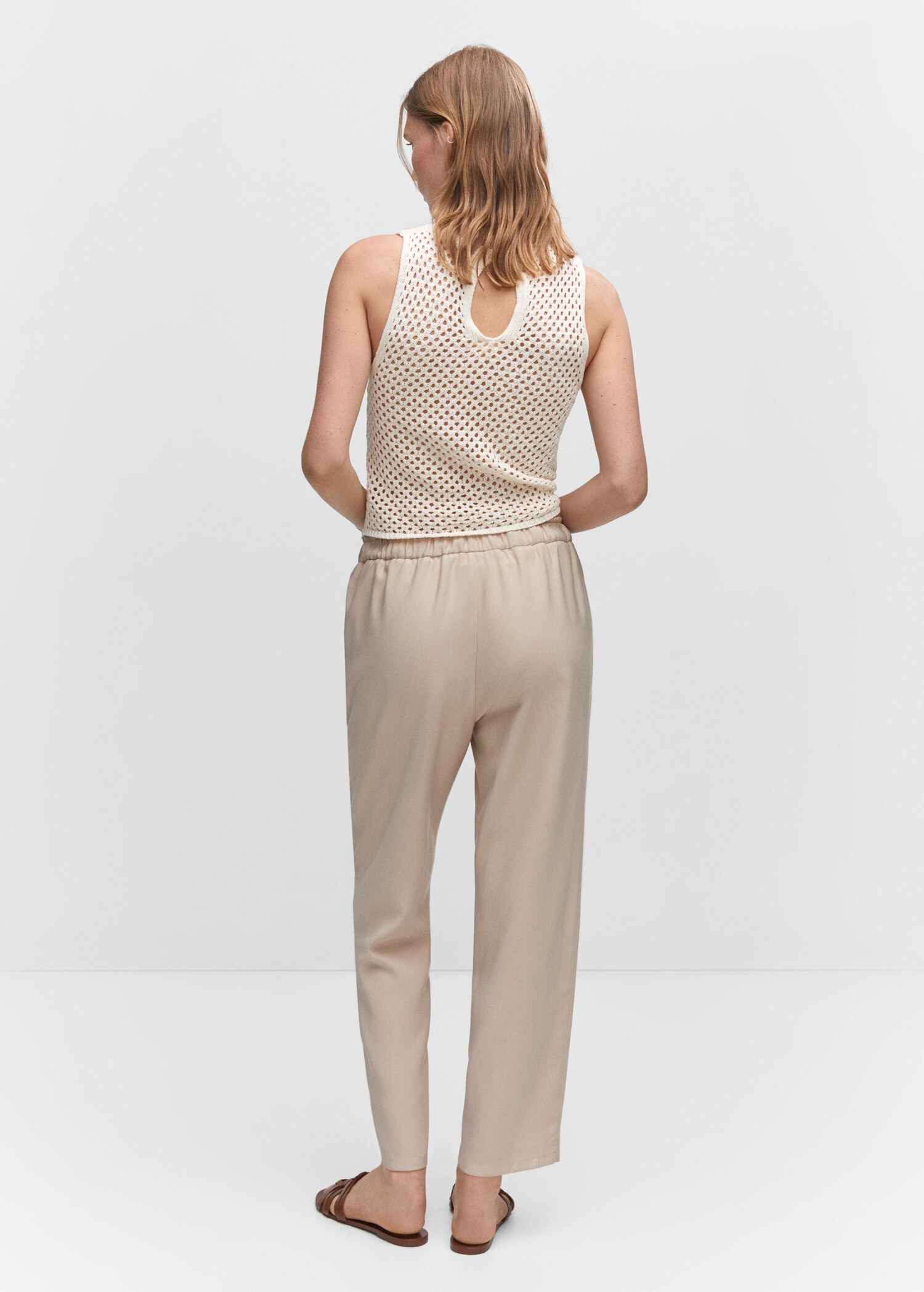 Drawstring flowy trousers - Reverse of the article