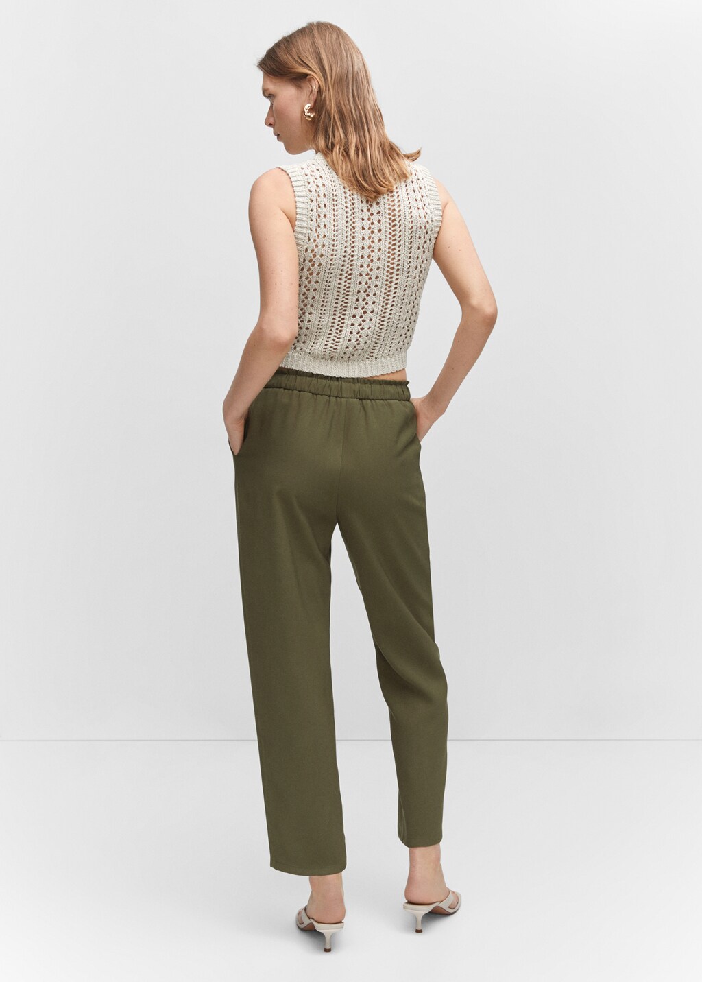 Drawstring flowy trousers Women MANGO Taiwan area