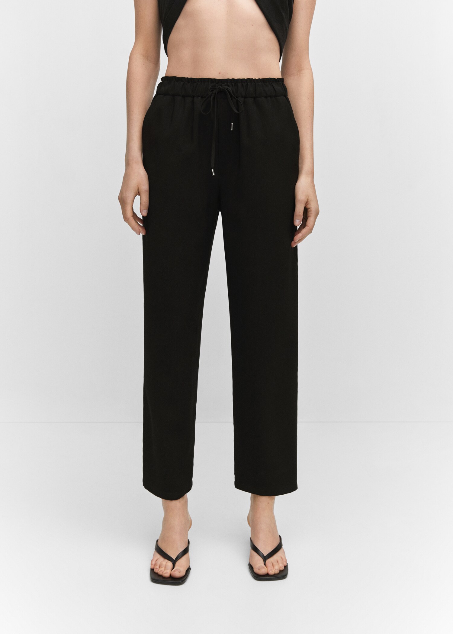 Drawstring flowy trousers - Medium plane