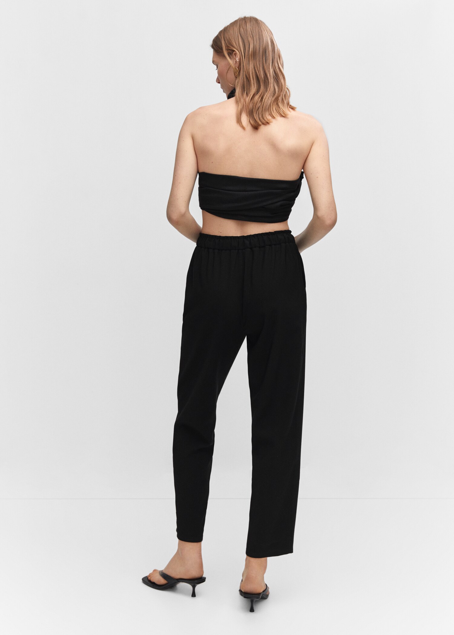 Drawstring flowy trousers - Reverse of the article