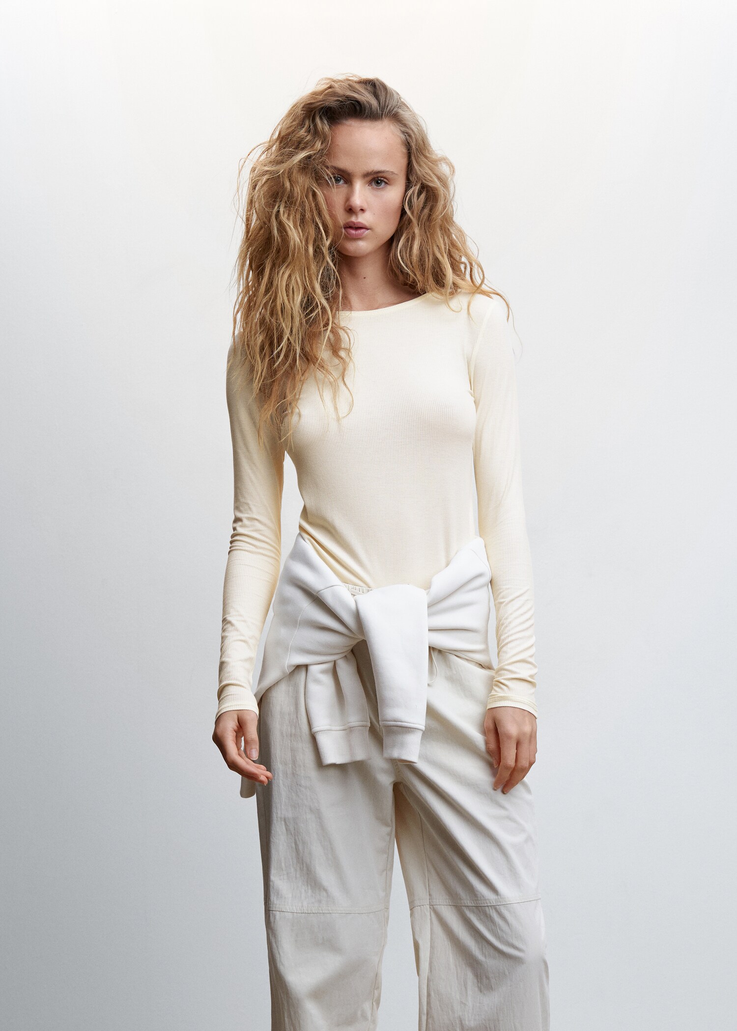เสื้อยืดแขนยาว Ribbed - เครื่องบินขนาดกลาง