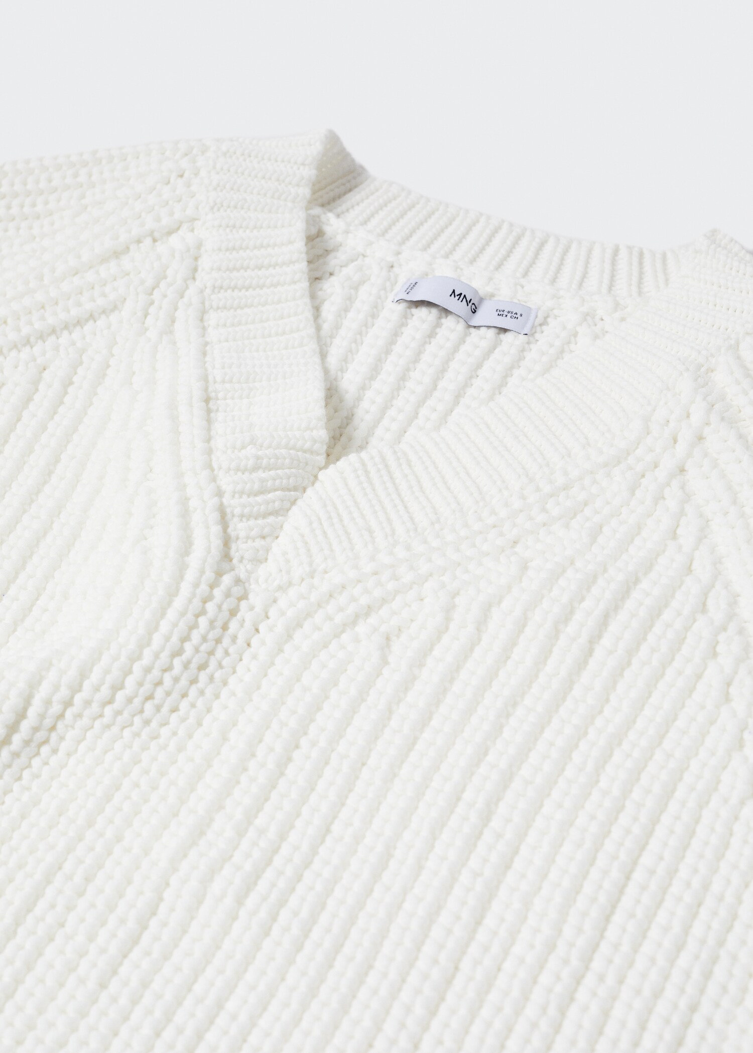 Pull-over grosse maille col V - Détail de l'article 8