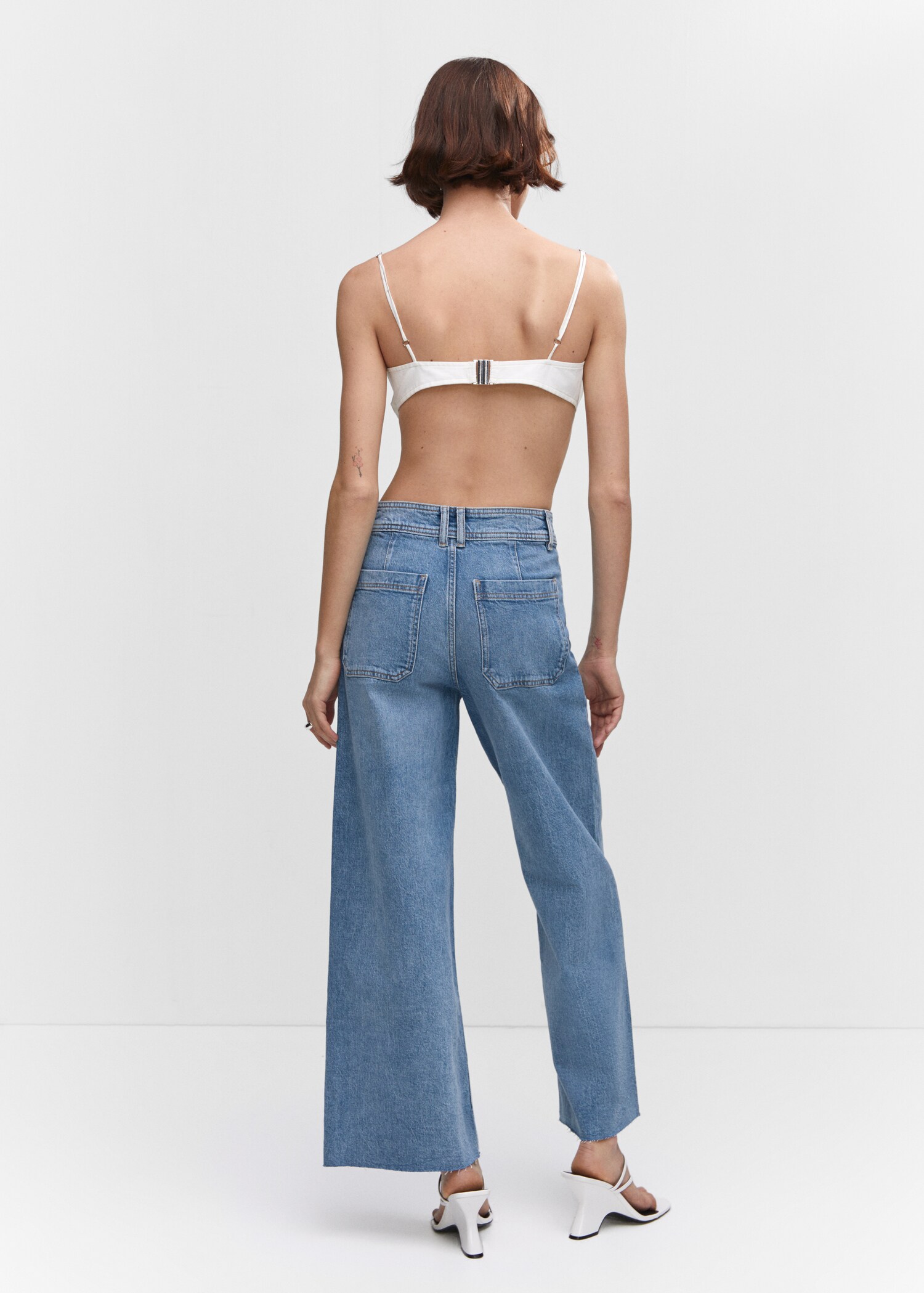 Jeans culotte tiro alto - Reverso del artículo