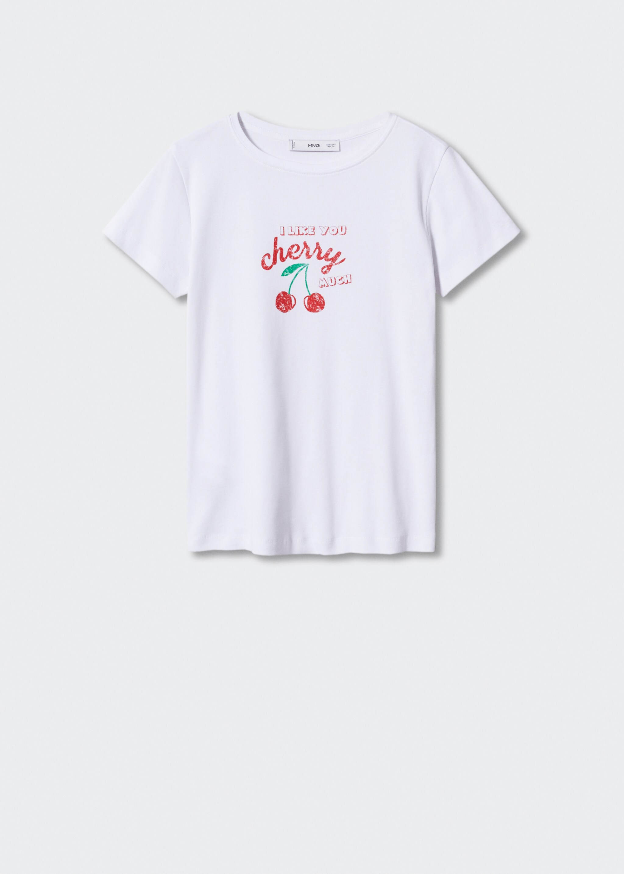 Printed cotton-blend T-shirt - Article without model, White. Ref: 47064030-00.