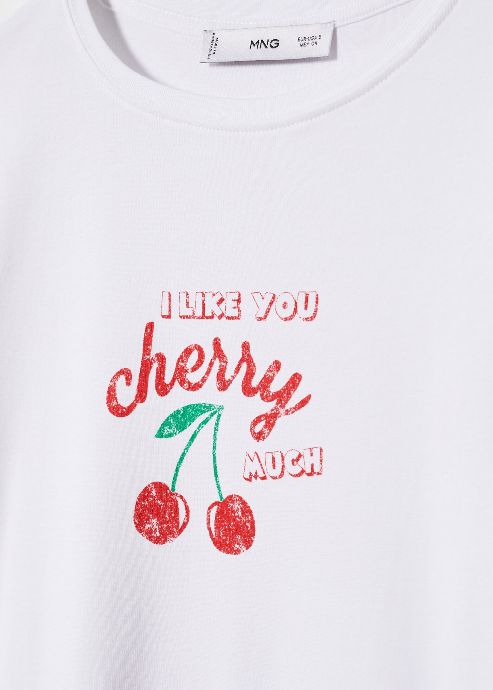 Printed cotton-blend T-shirt - Details of the article 8, White. Ref: 47064030-00.