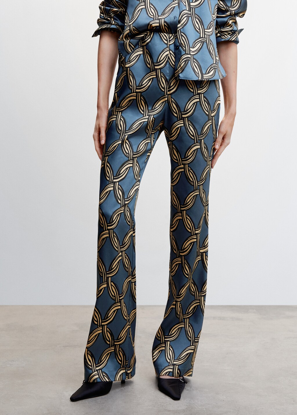 Mango printed trousers sale