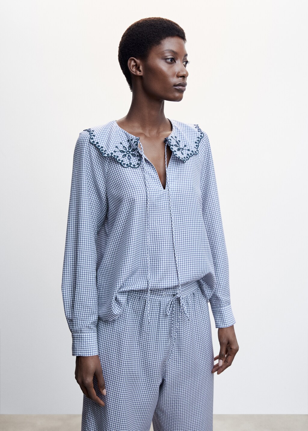 Pantalon pyjama vichy Femme MANGO Burkina Faso