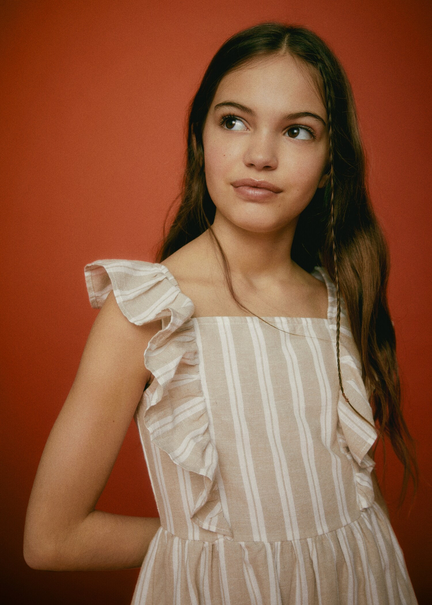 Striped linen dress - Details of the article 1