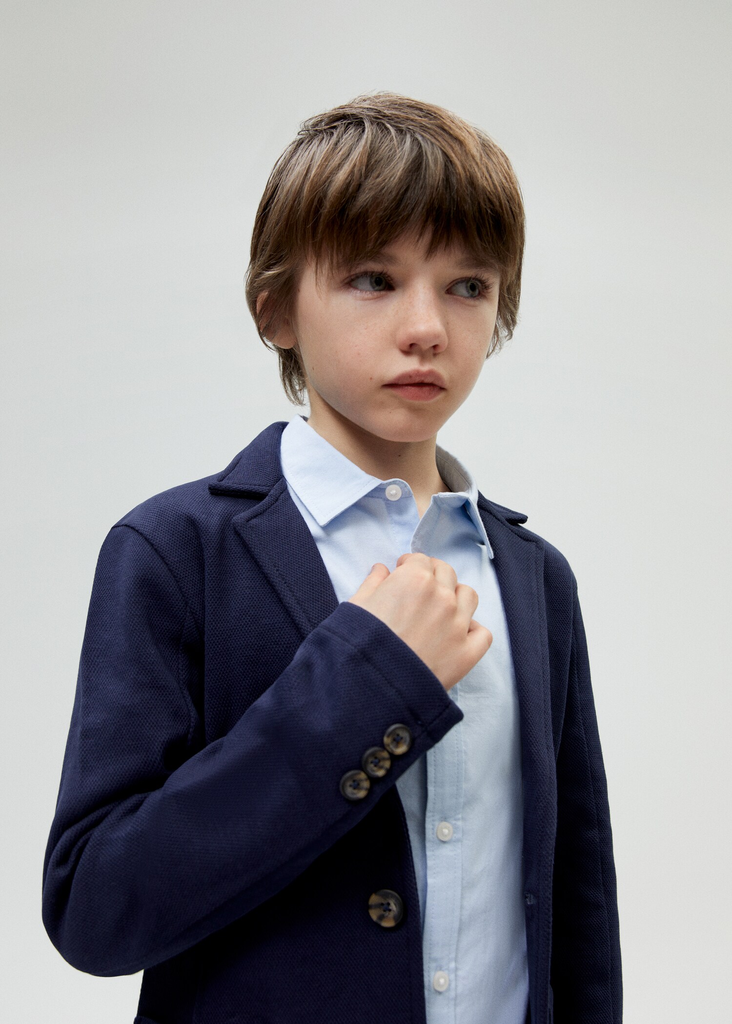Blazer setelan regular fit tekstur - Rincian barang 5