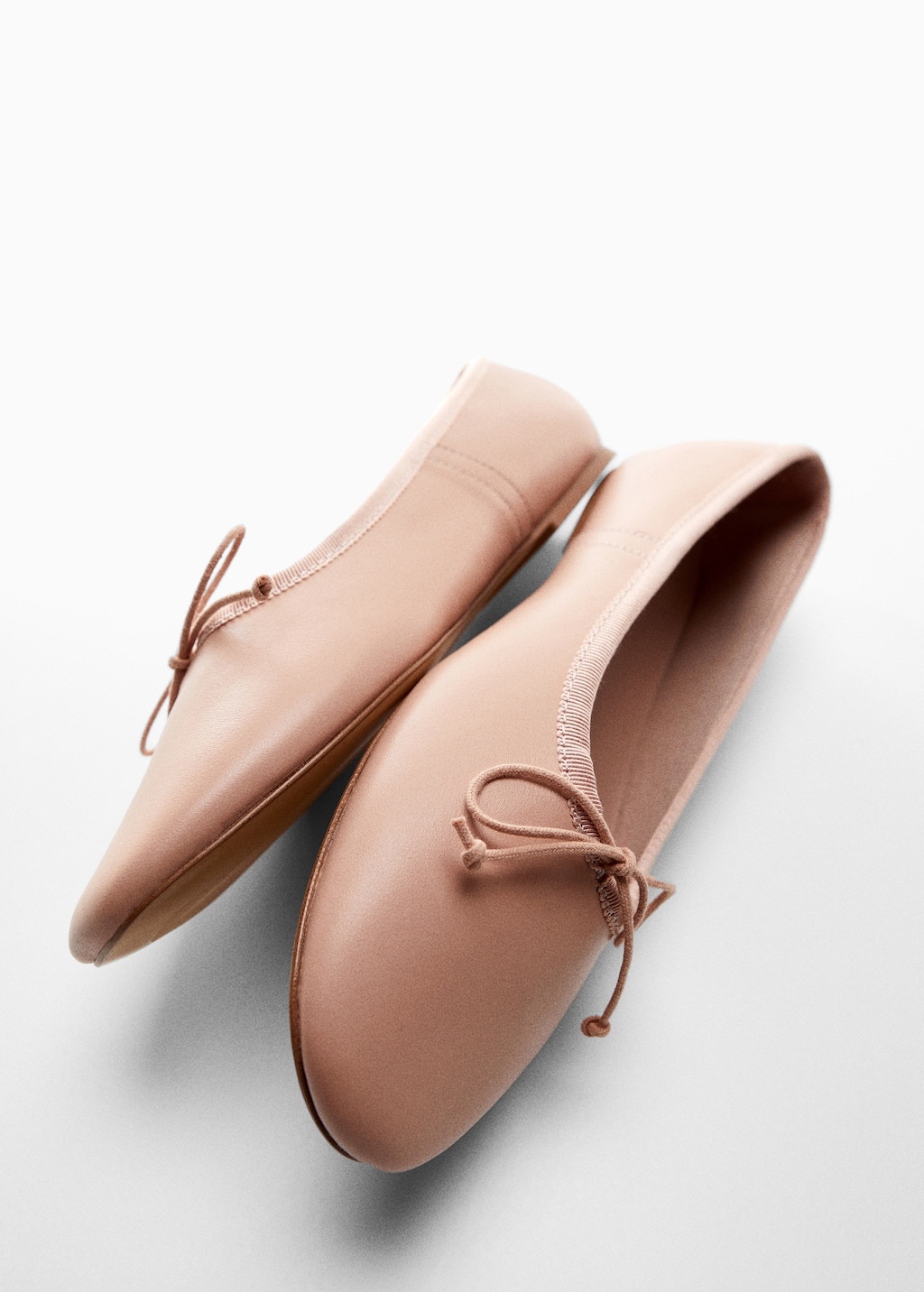 Mango leather flats clearance