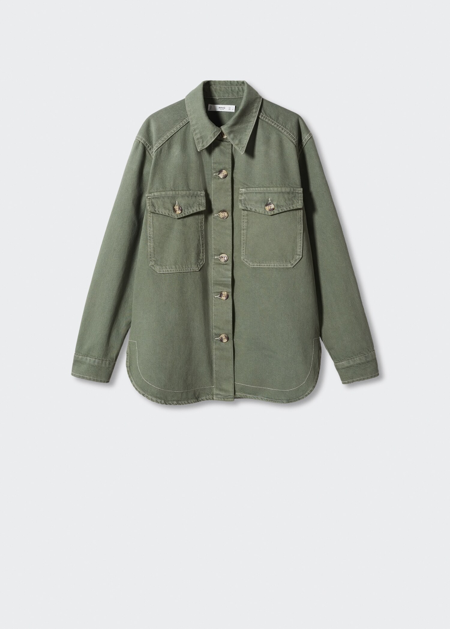 Chest-pocket cotton overshirt - Article without model