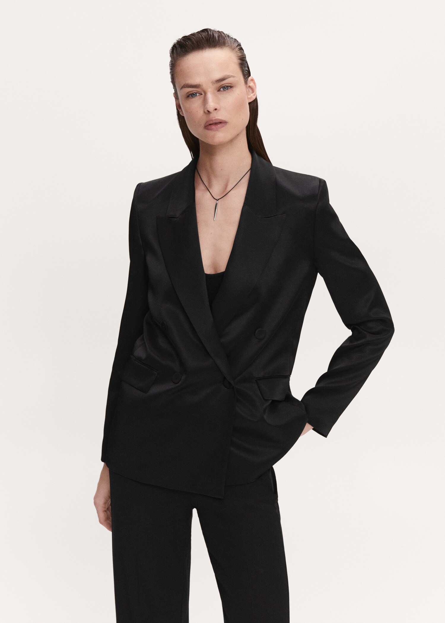 Satin-finish blazer - Medium plane