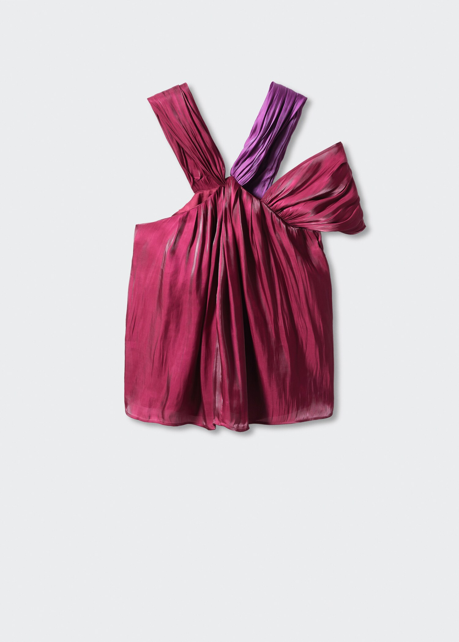 Asymmetric satin blouse - Article without model