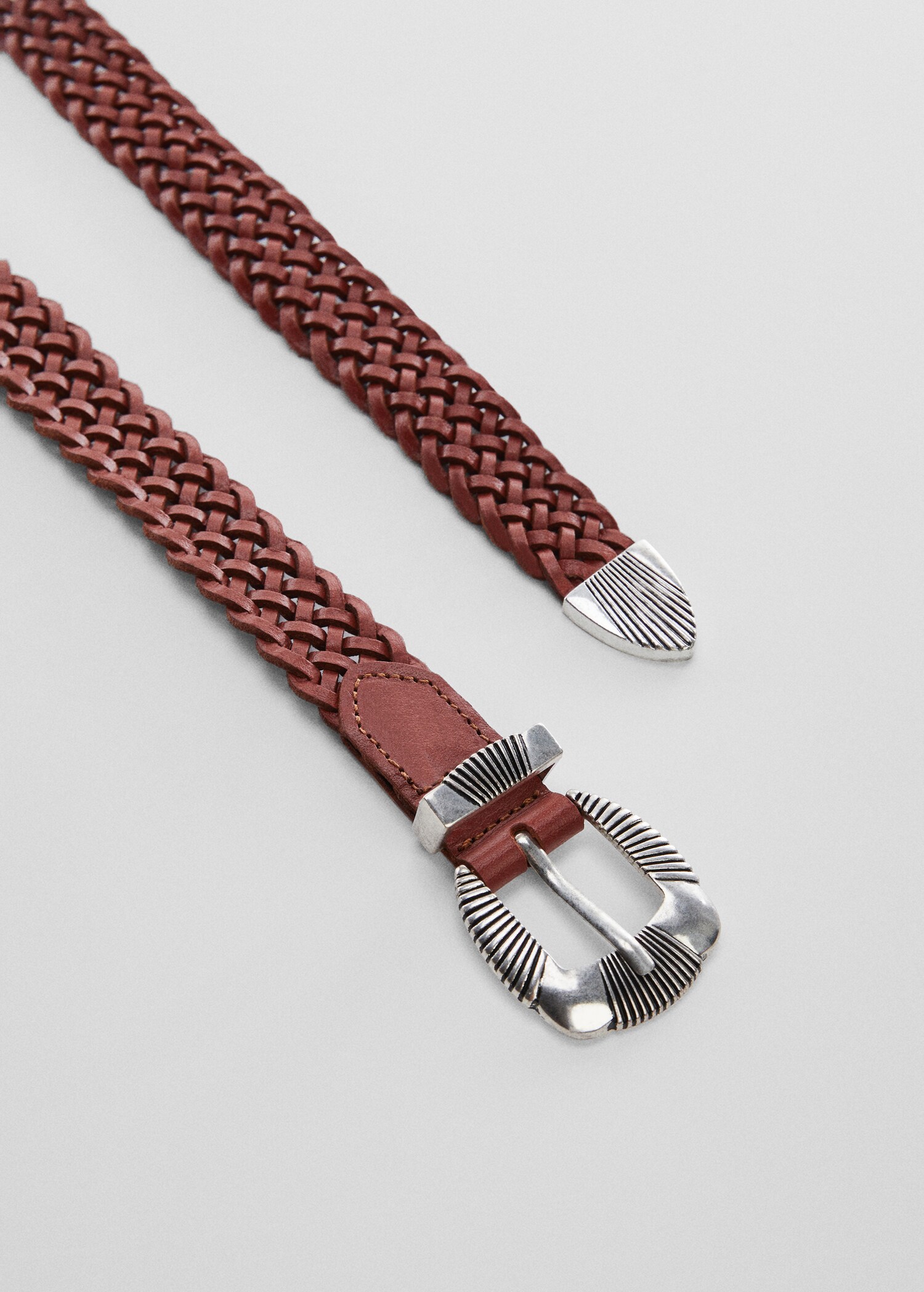 Braided leather belt - Medium plane