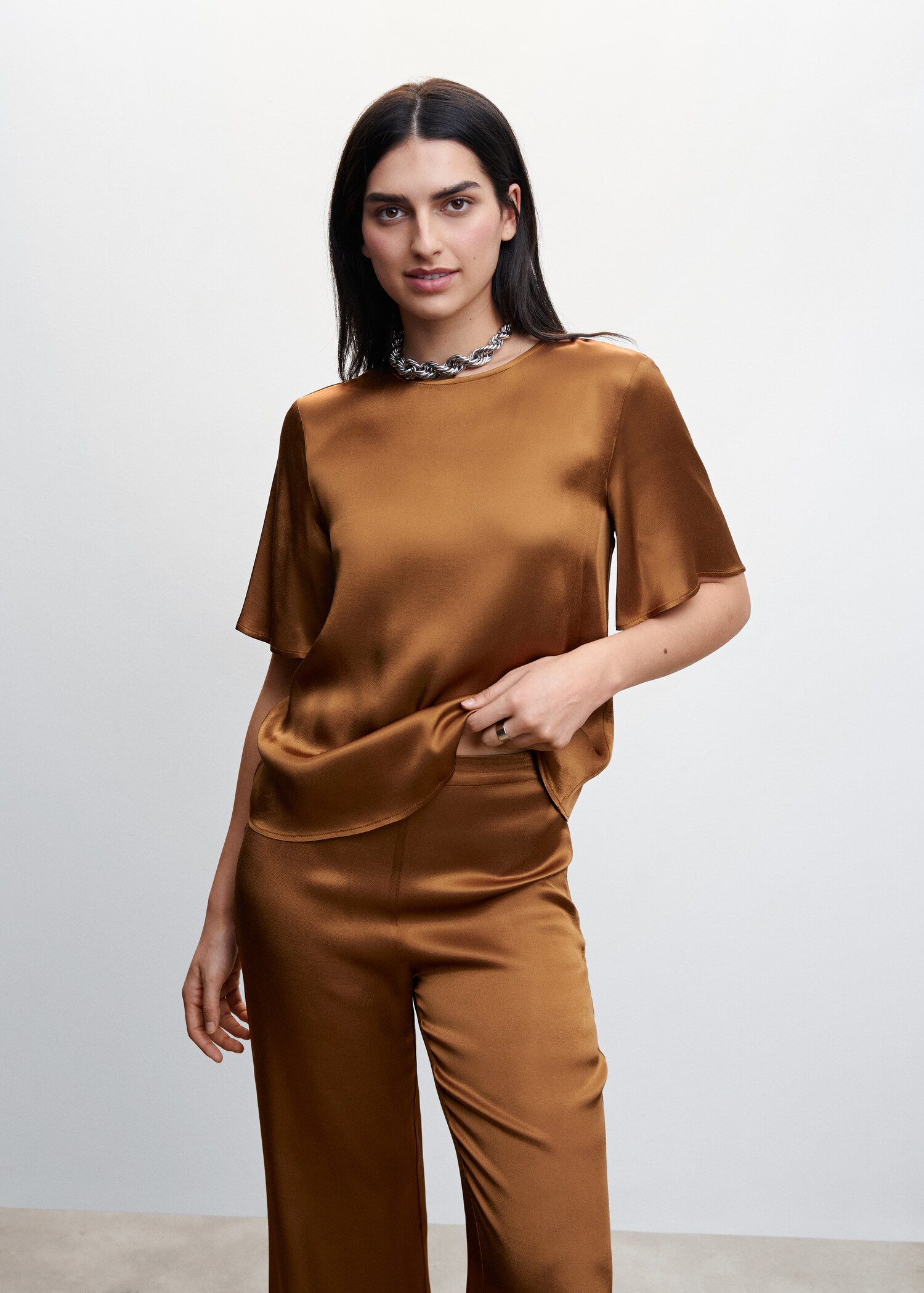 Pantalon palazzo satiné - Détail de l'article 1