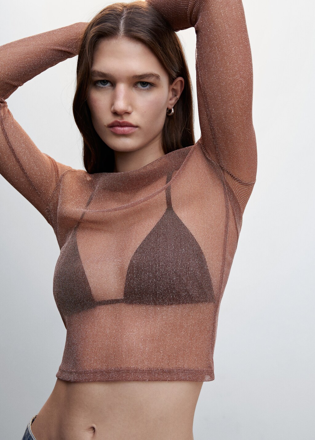 Semi-transparent lurex t-shirt