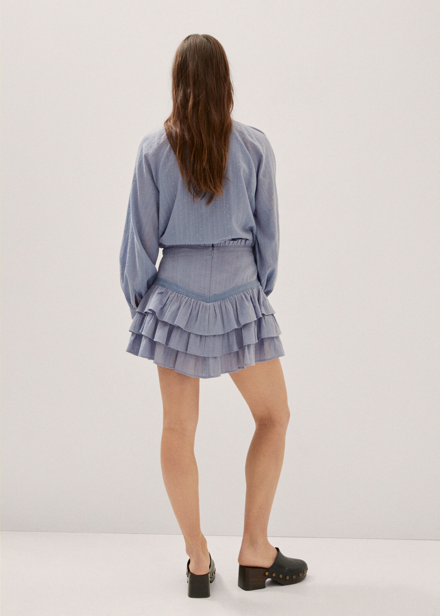 Embroidered ruffled skirt - Reverse of the article