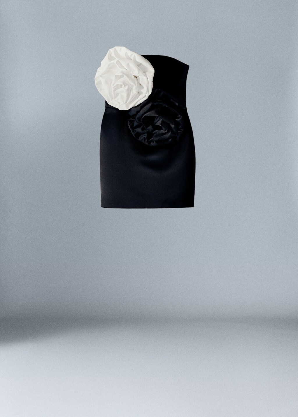 Two-tone floral maxi dress