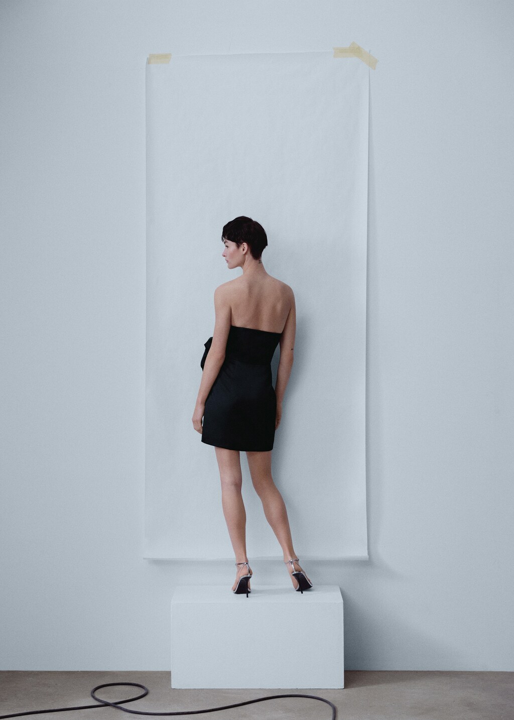 Two-tone floral maxi dress