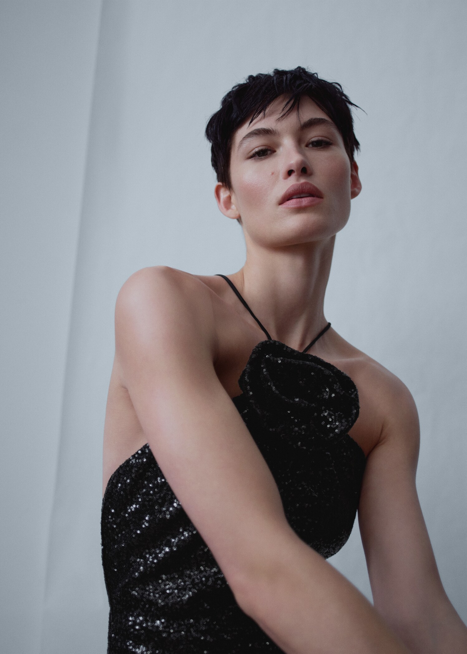 Sequined maxi flower dress - Details of the article 2