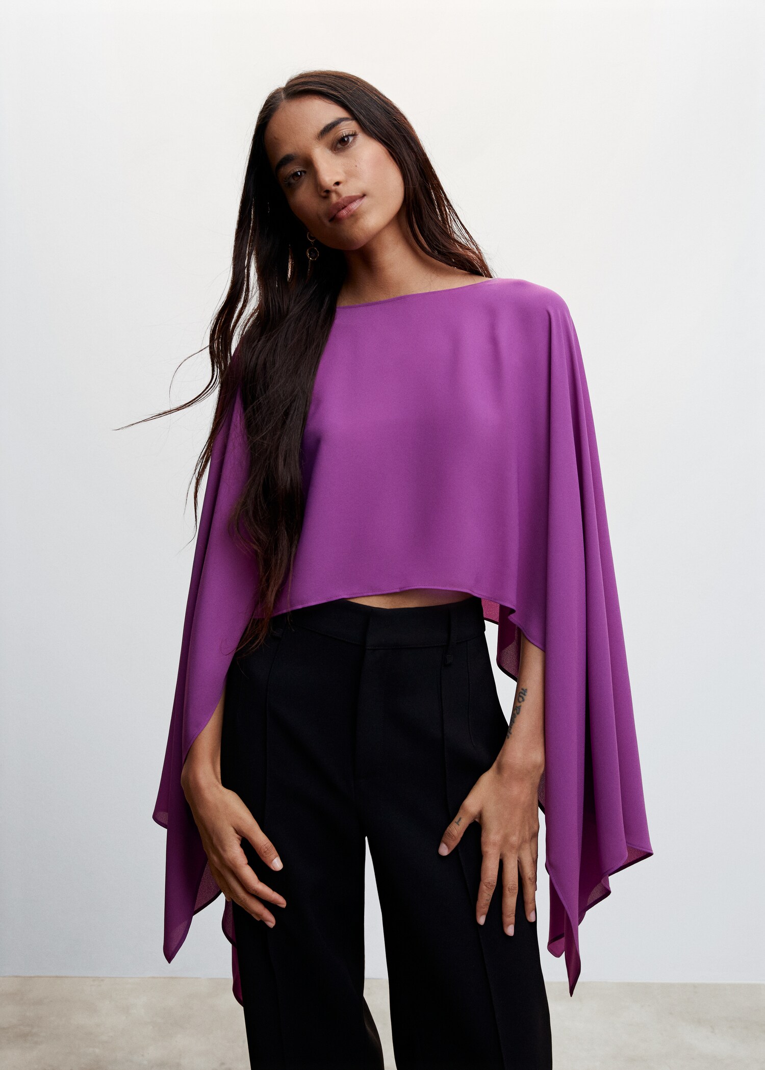 Flowing cape blouse - Medium plane