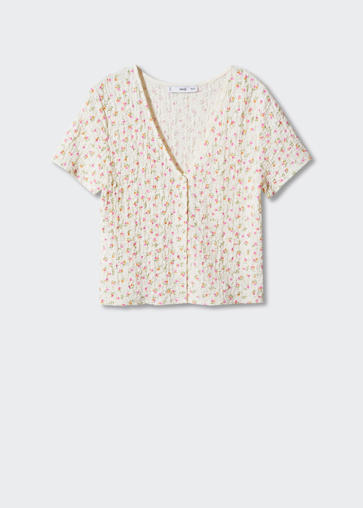 T-shirt texturé boutons - Article sans modèle
