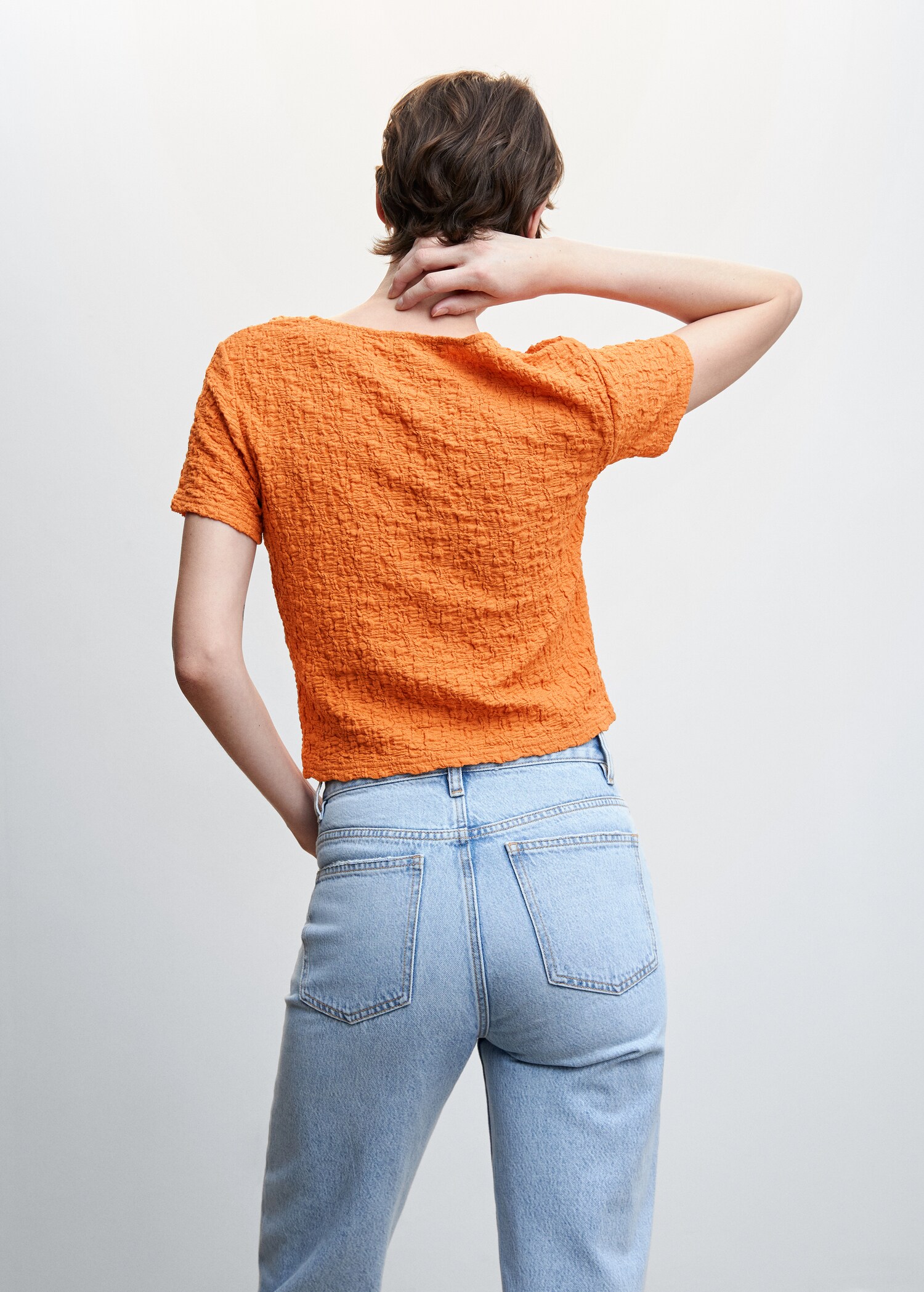 T-shirt texturé boutons - Verso de l’article