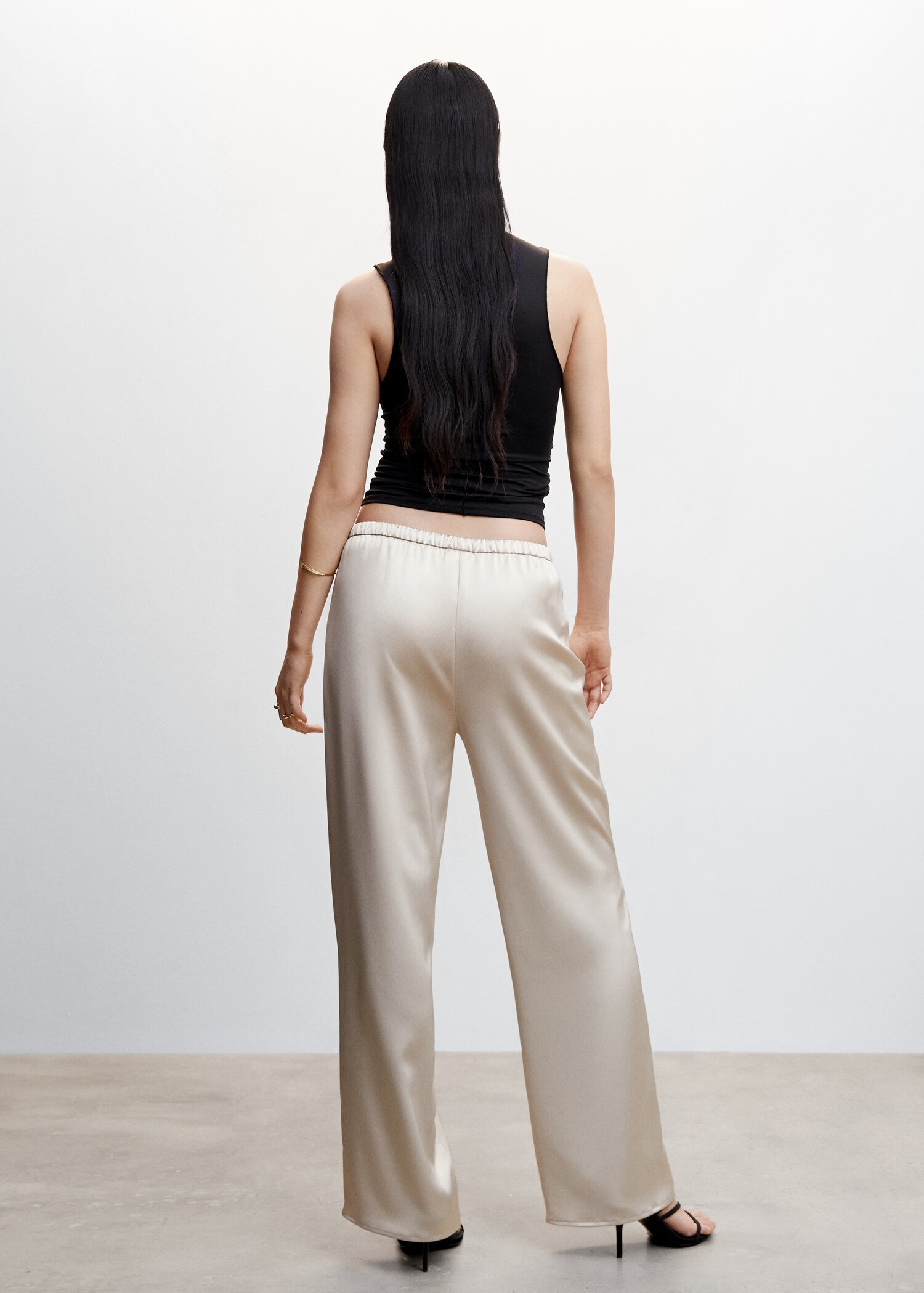 Satin palazzo trousers - Reverse of the article
