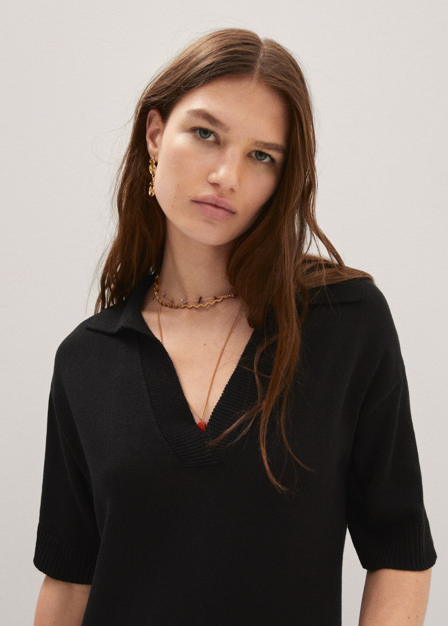 Knitted dress with openings - Details of the article 1