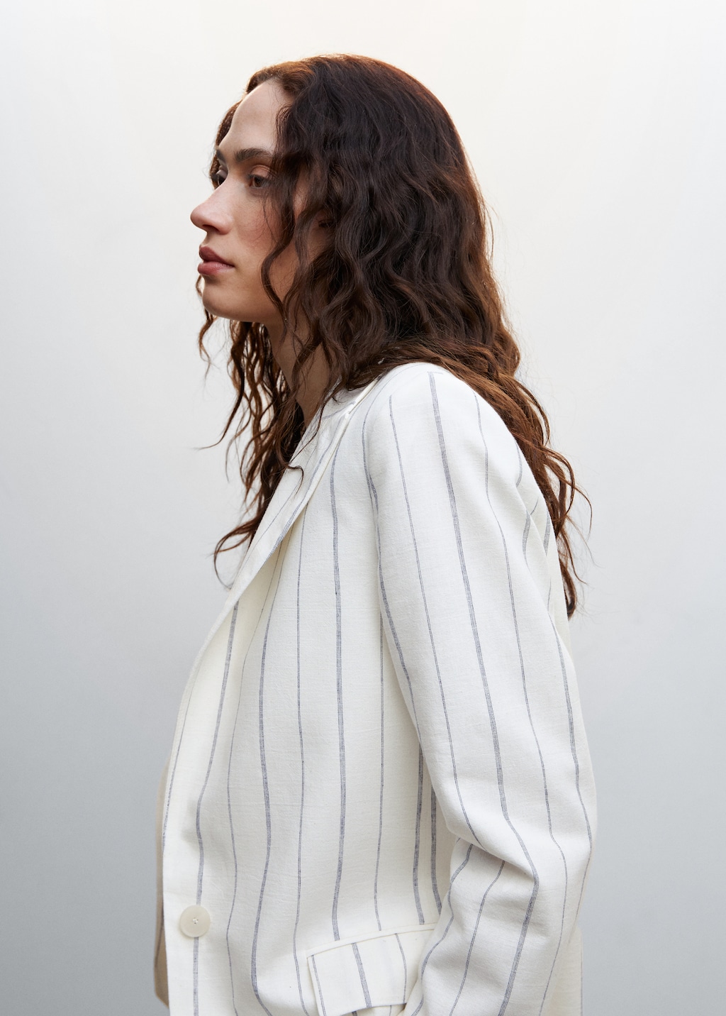 Striped suit blazer Women MANGO Azerbaijan