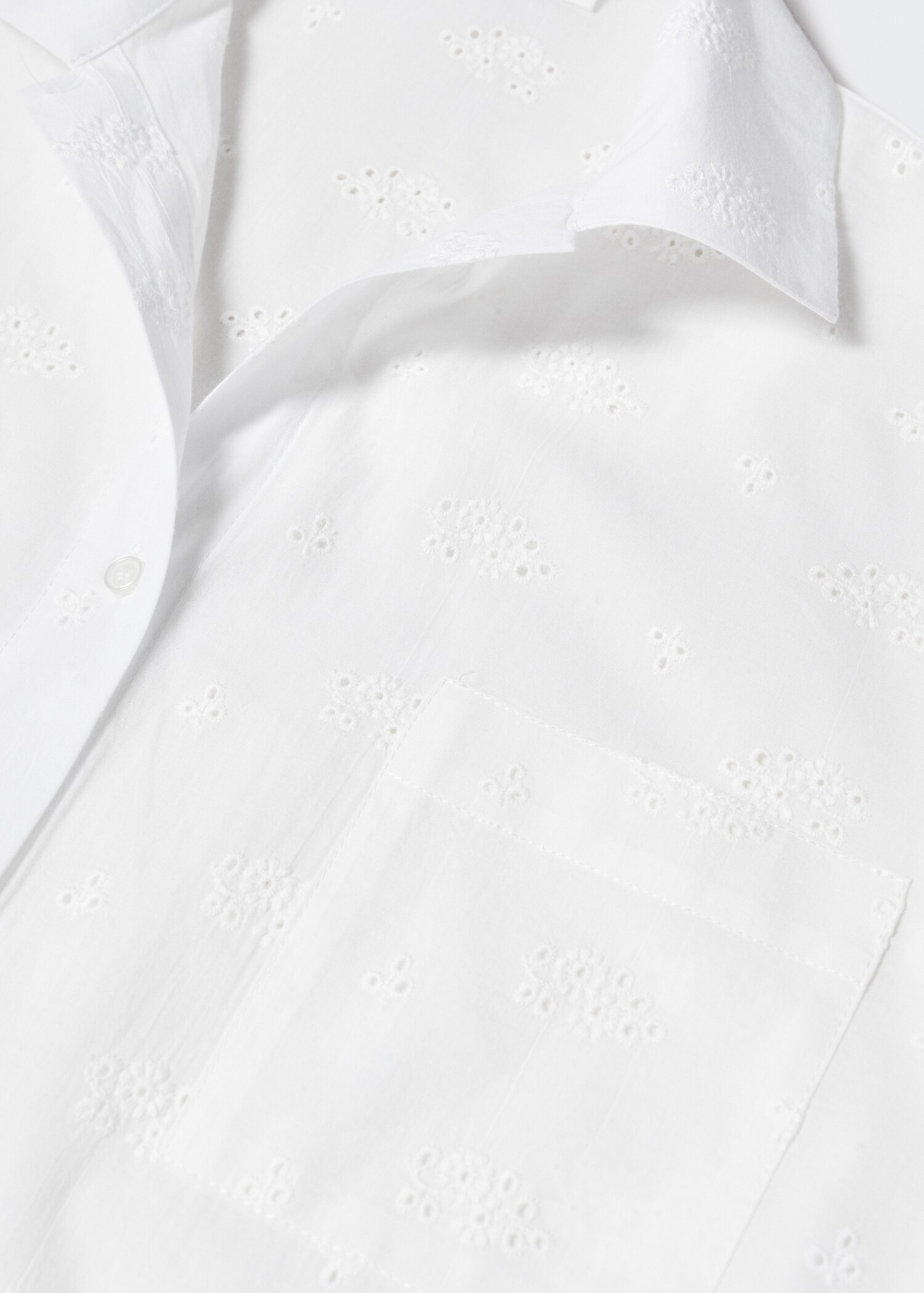 Pyjama shirt with openwork details - Details of the article 8