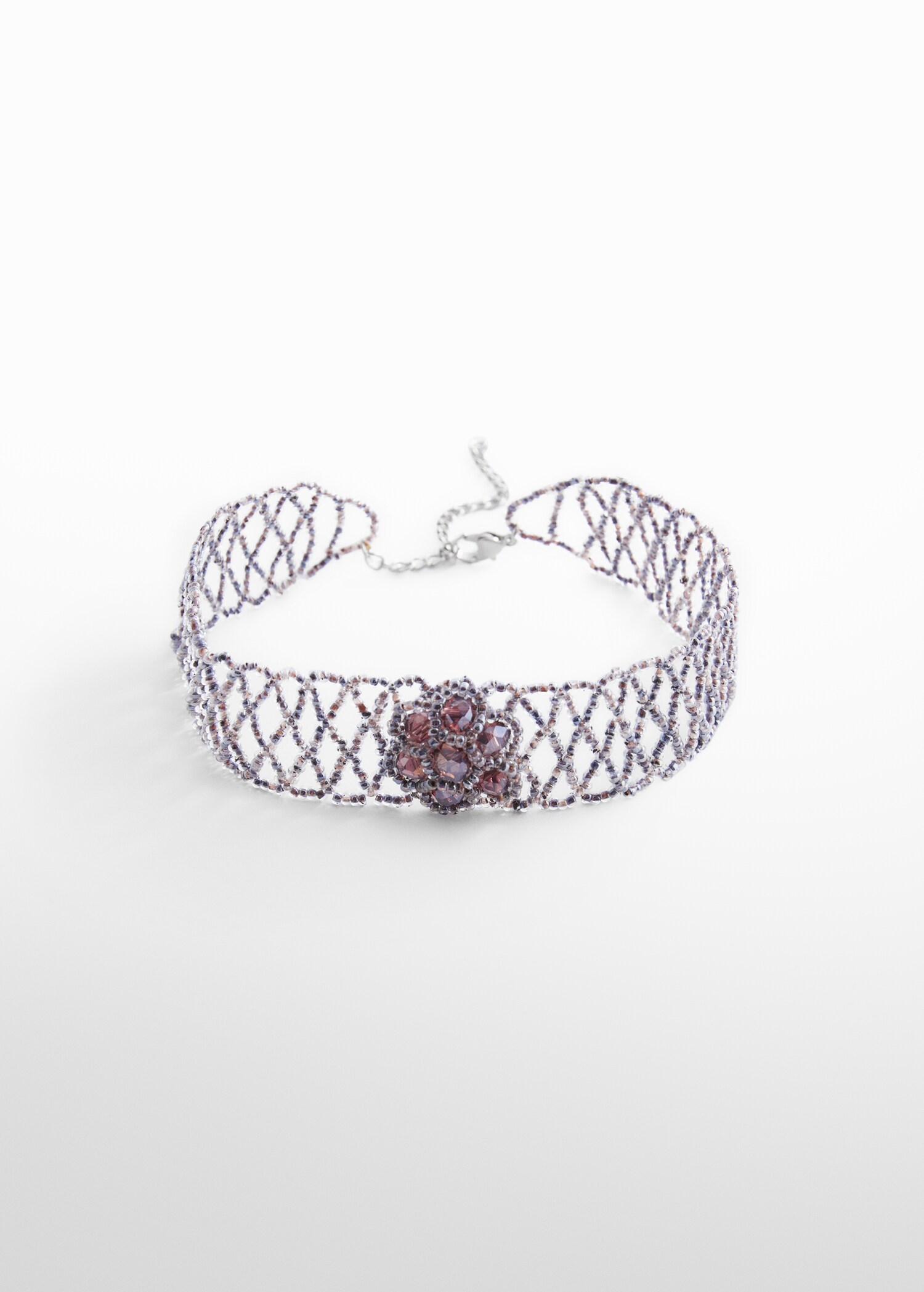 Kristallsteinverzierte Choker mit Blumendetail - Artikel ohne Model