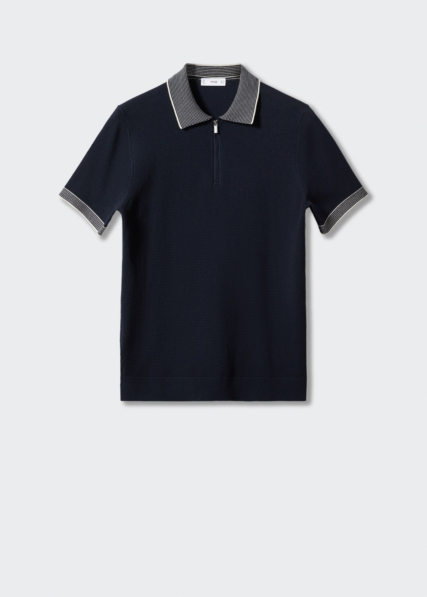 Fine-knit polo shirt with zip - Article without model