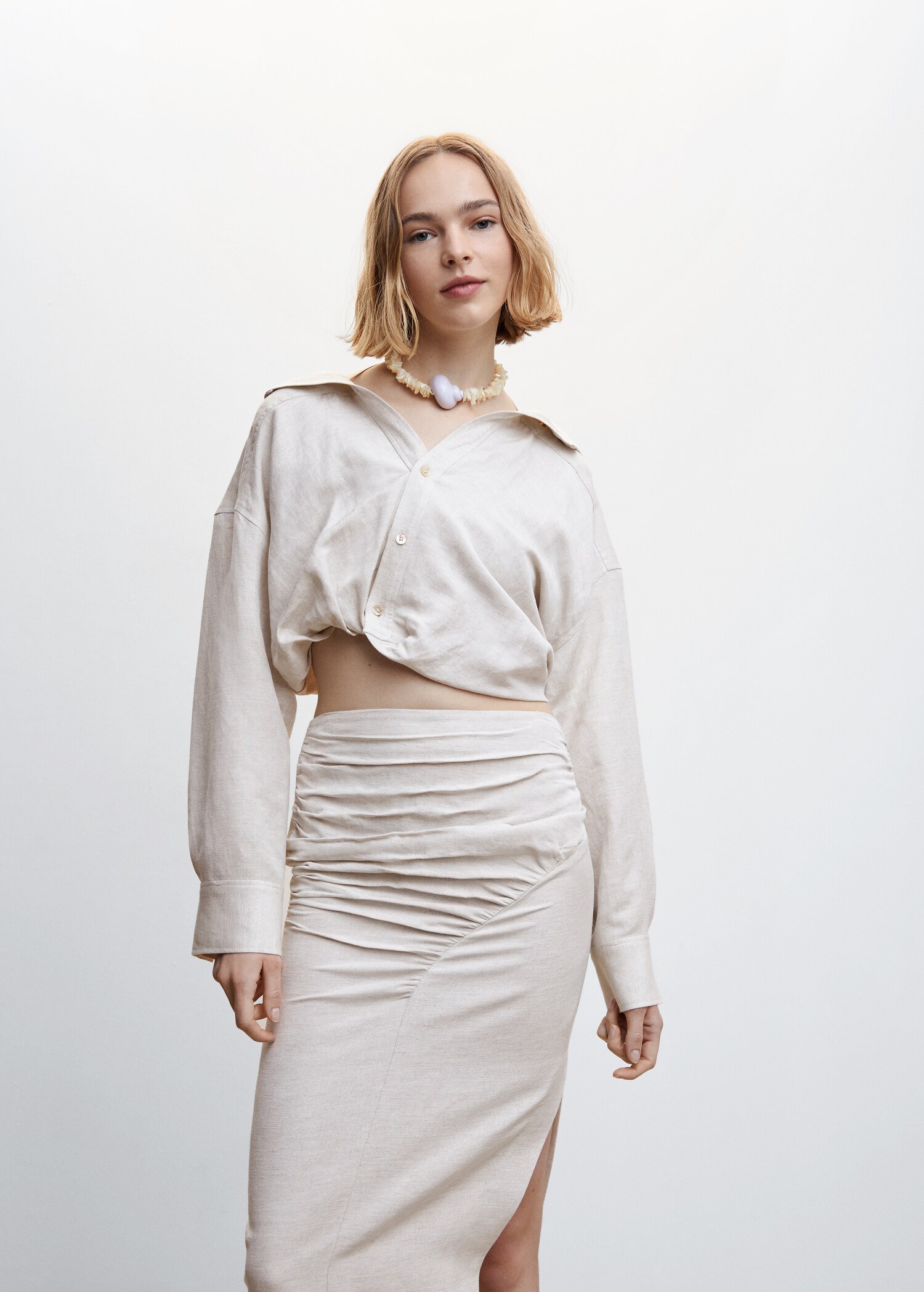 Crop puffed shirt - Medium plane