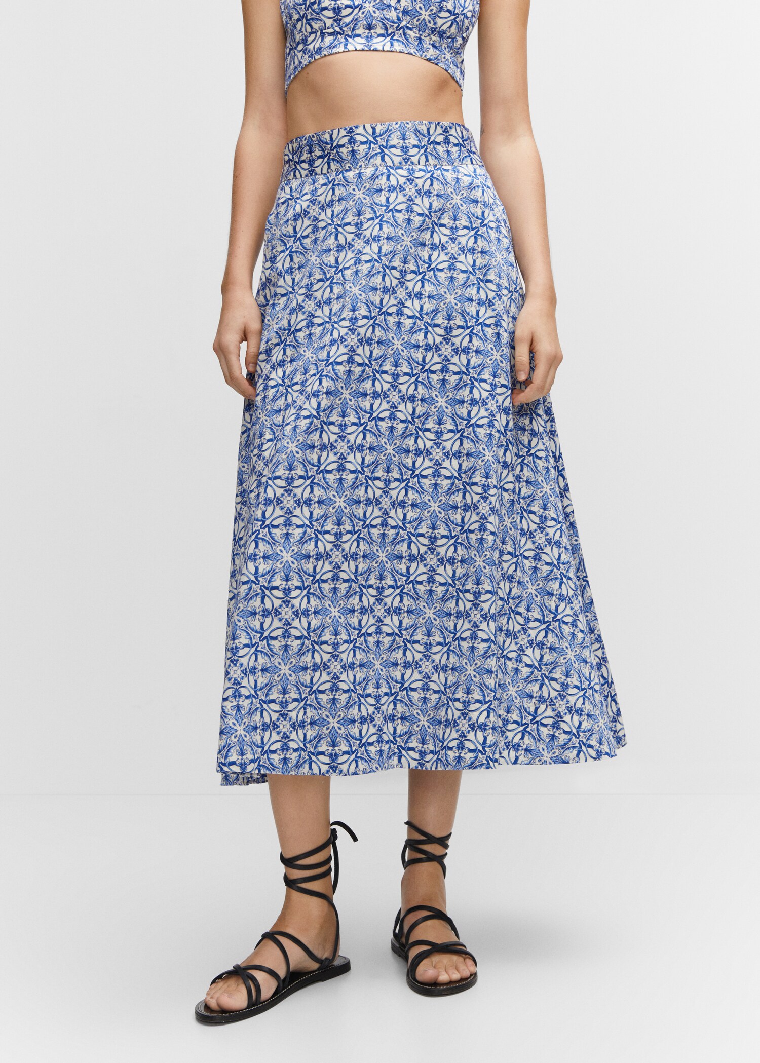 Printed midi skirt - Medium plane
