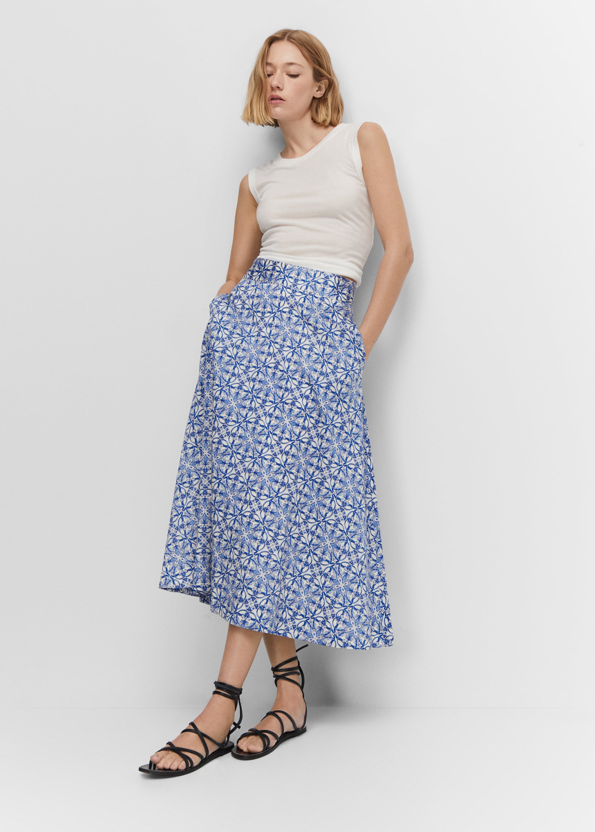 Printed midi skirt - Details of the article 2